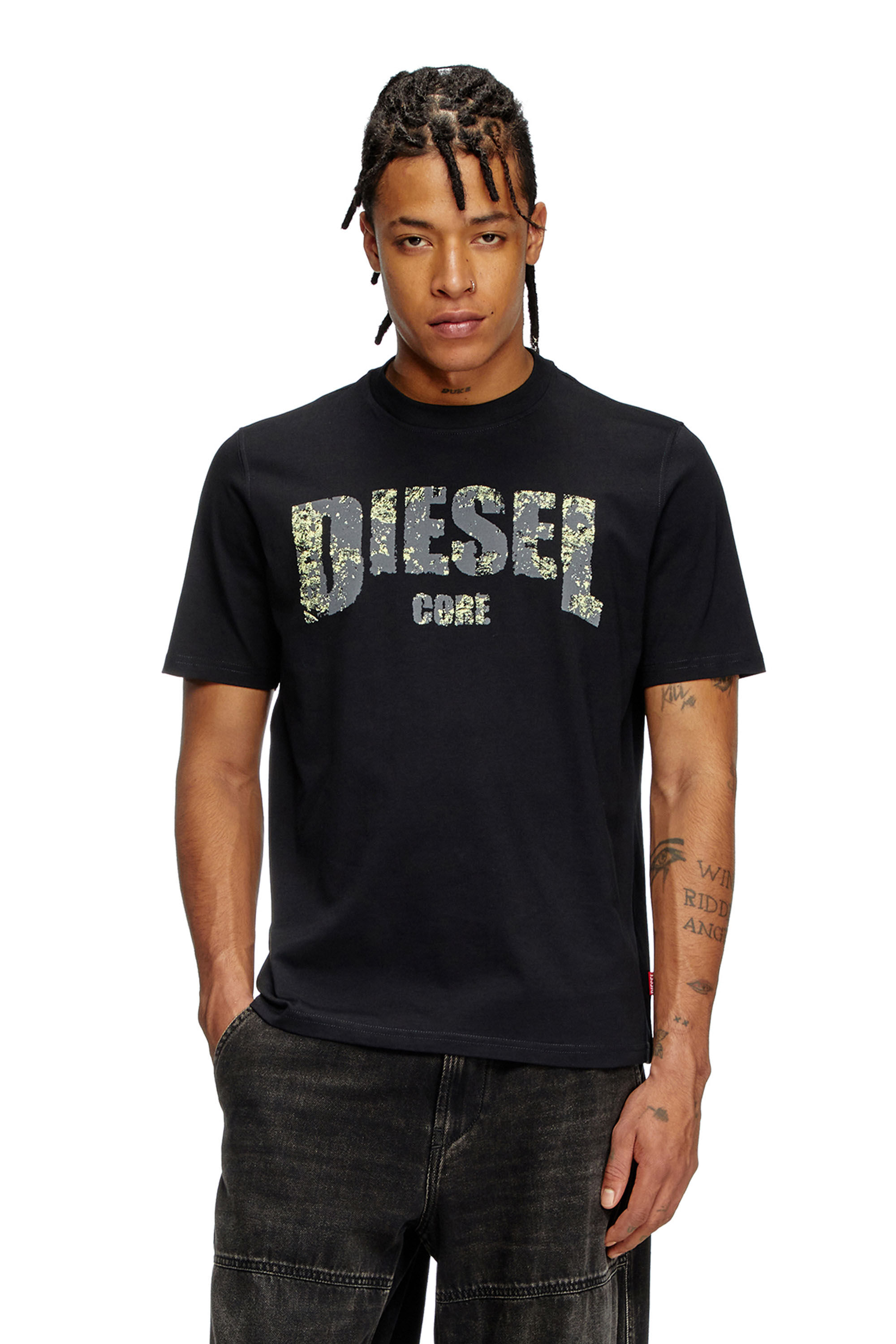 Diesel - T-ADJUST-R25, Camiseta con estampado Diesel Core Hombre in Negro - 3