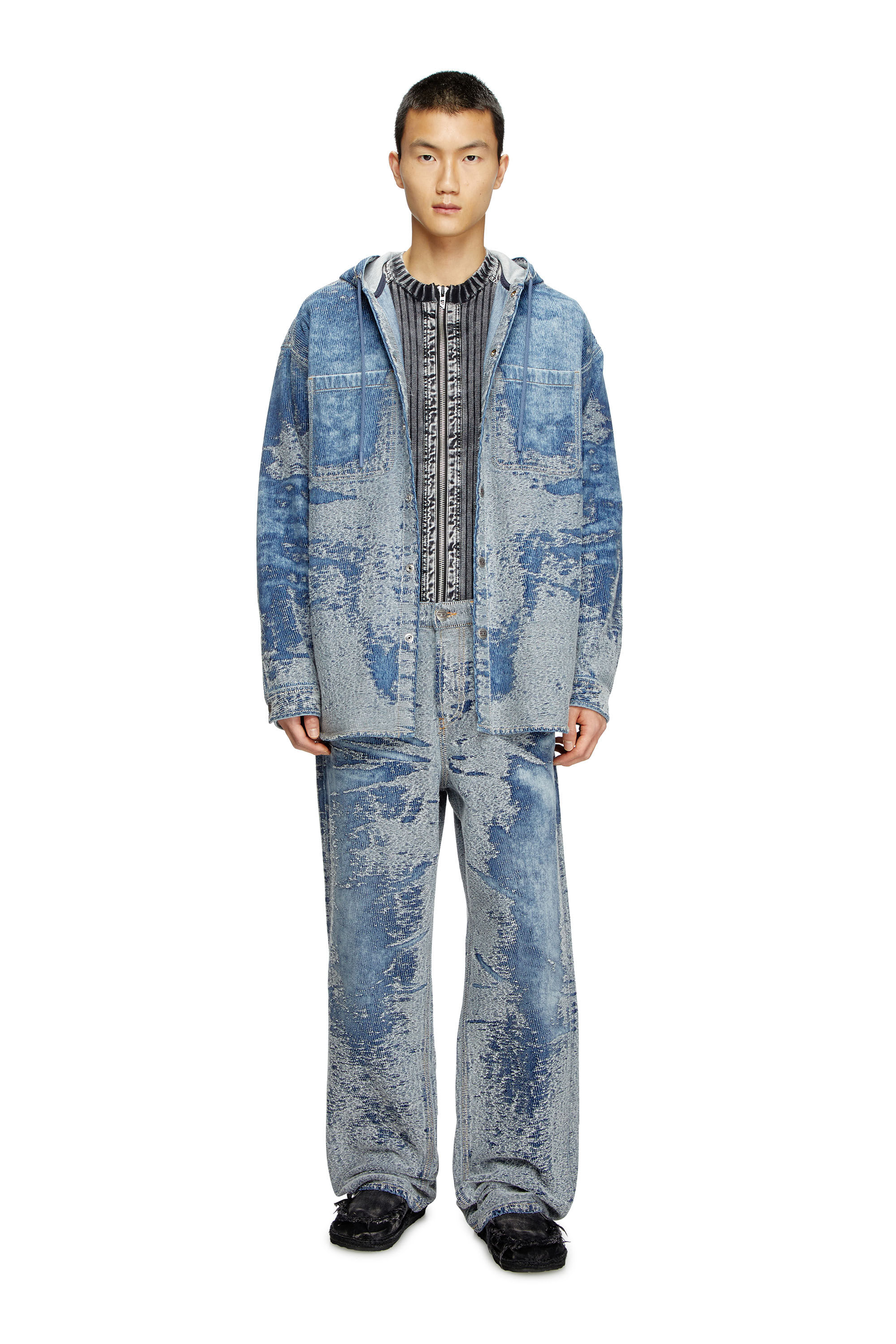 Diesel - Relaxed Jeans 2001 D-Macro 007W4 Hombre, Azul medio - 1