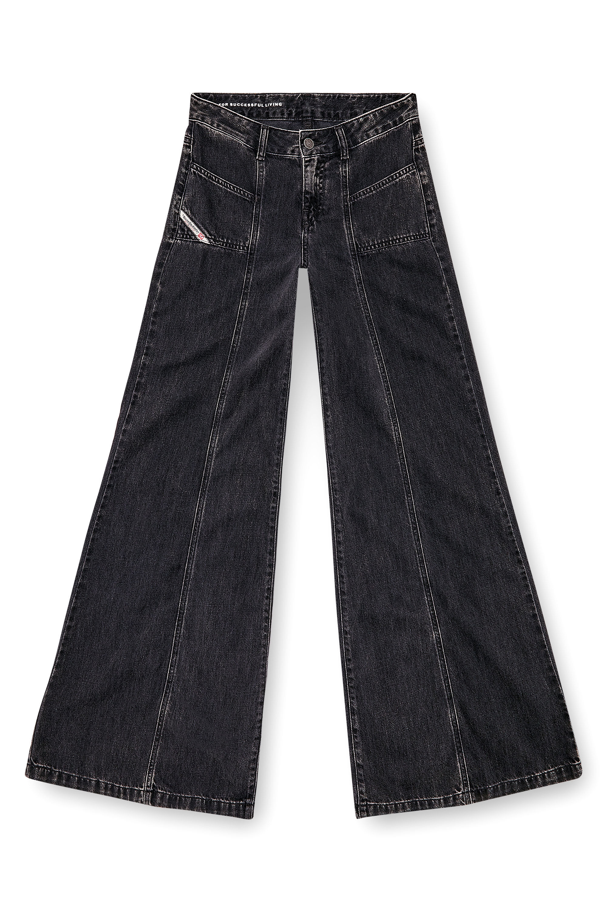 Diesel - Flare Jeans D-Akii 068HN Mujer, Negro/Gris oscuro - 2