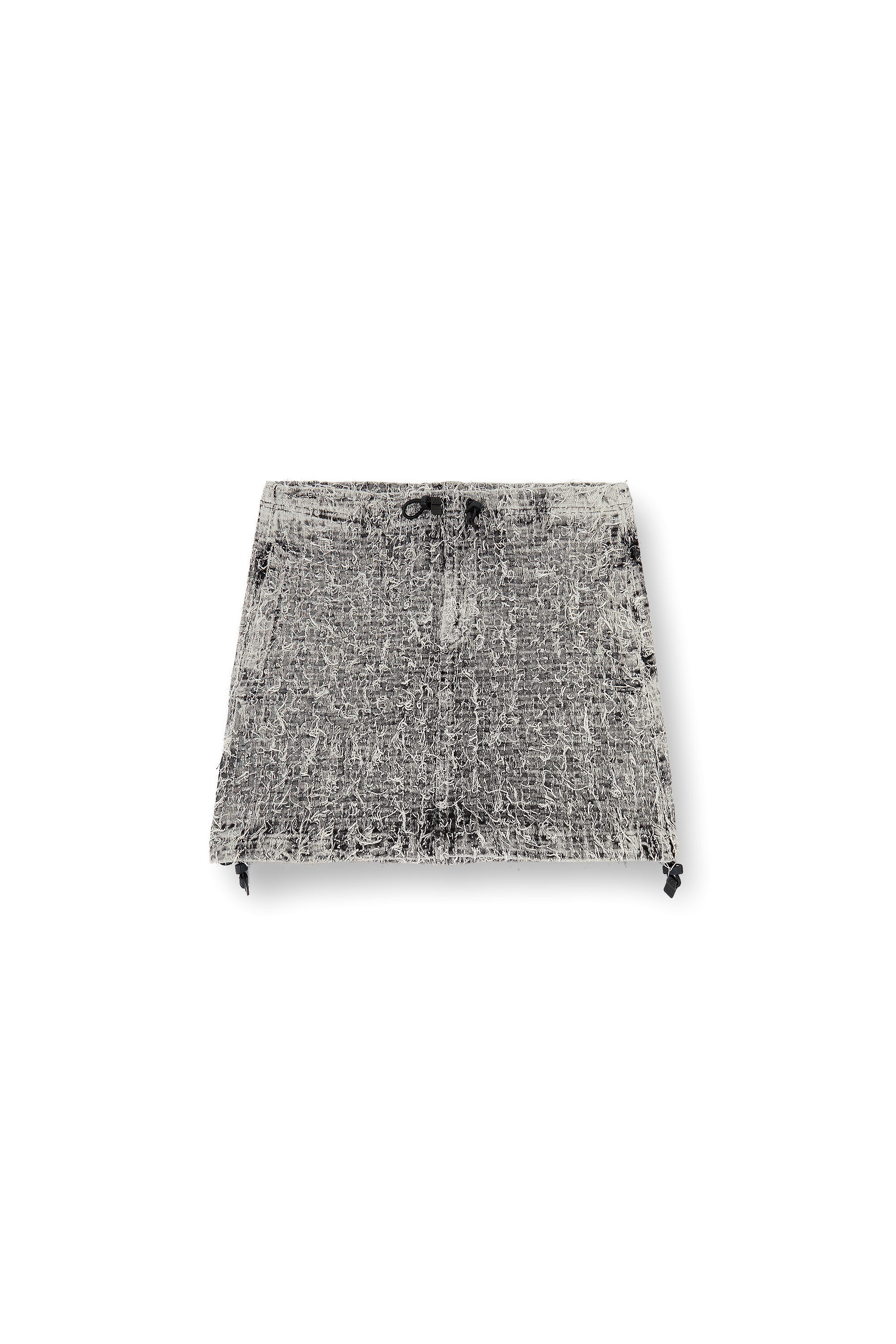 Diesel - DE-MINI-S, Minifalda en denim bouclé Mujer in Gris - 2