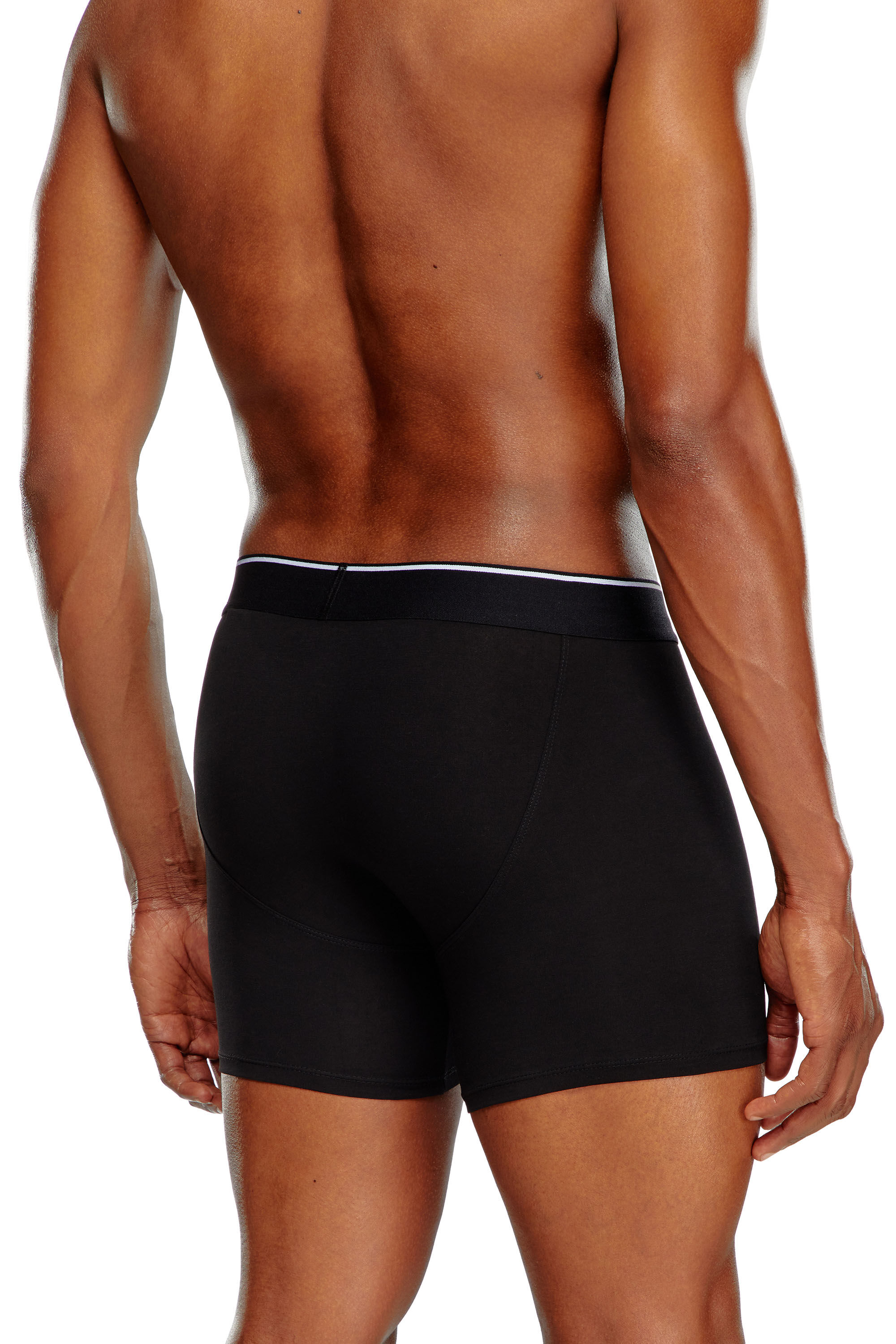 Diesel - UMBX-SEBASTIANTHREEPAC, Paquete de tres bóxers ajustados largos lisos Hombre in Negro - 4