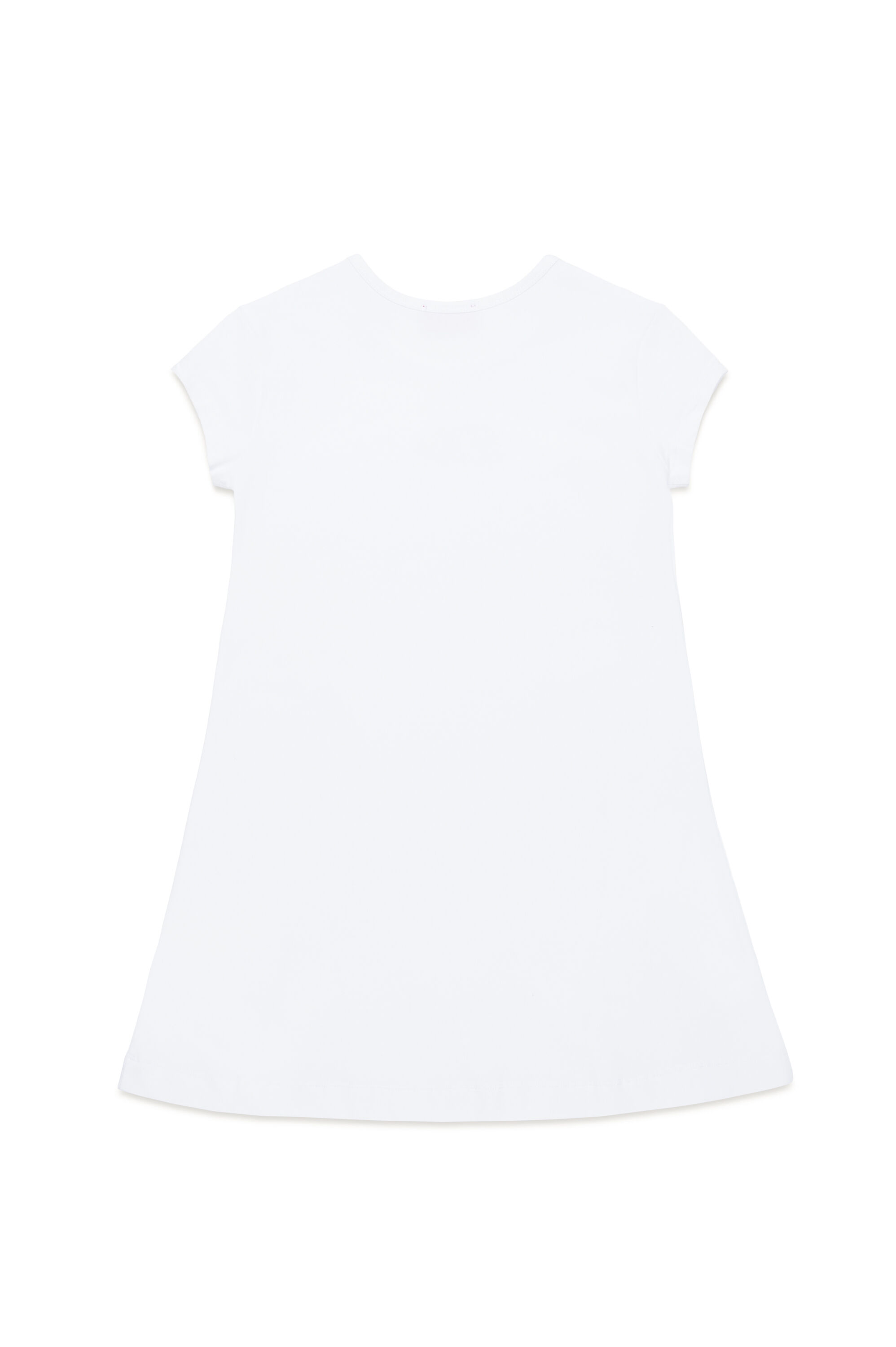 Diesel - DANGIELAM, Vestido camiseta con logotipo Oval D recortado Mujer in Blanco - 2