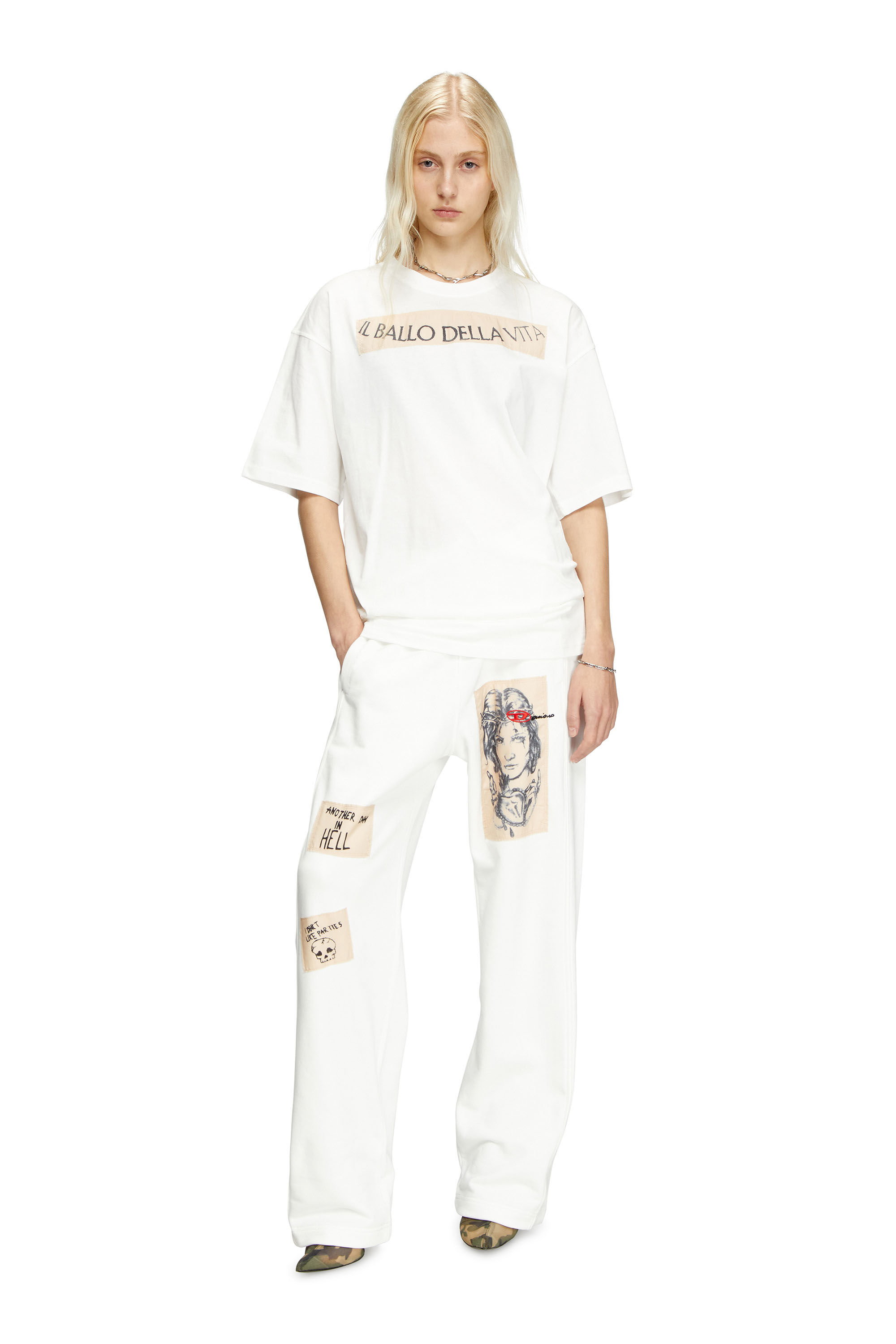 Diesel - T-BOXT-BALLO-DD, Camiseta con parche de tatuaje Unisex in Blanco - 6