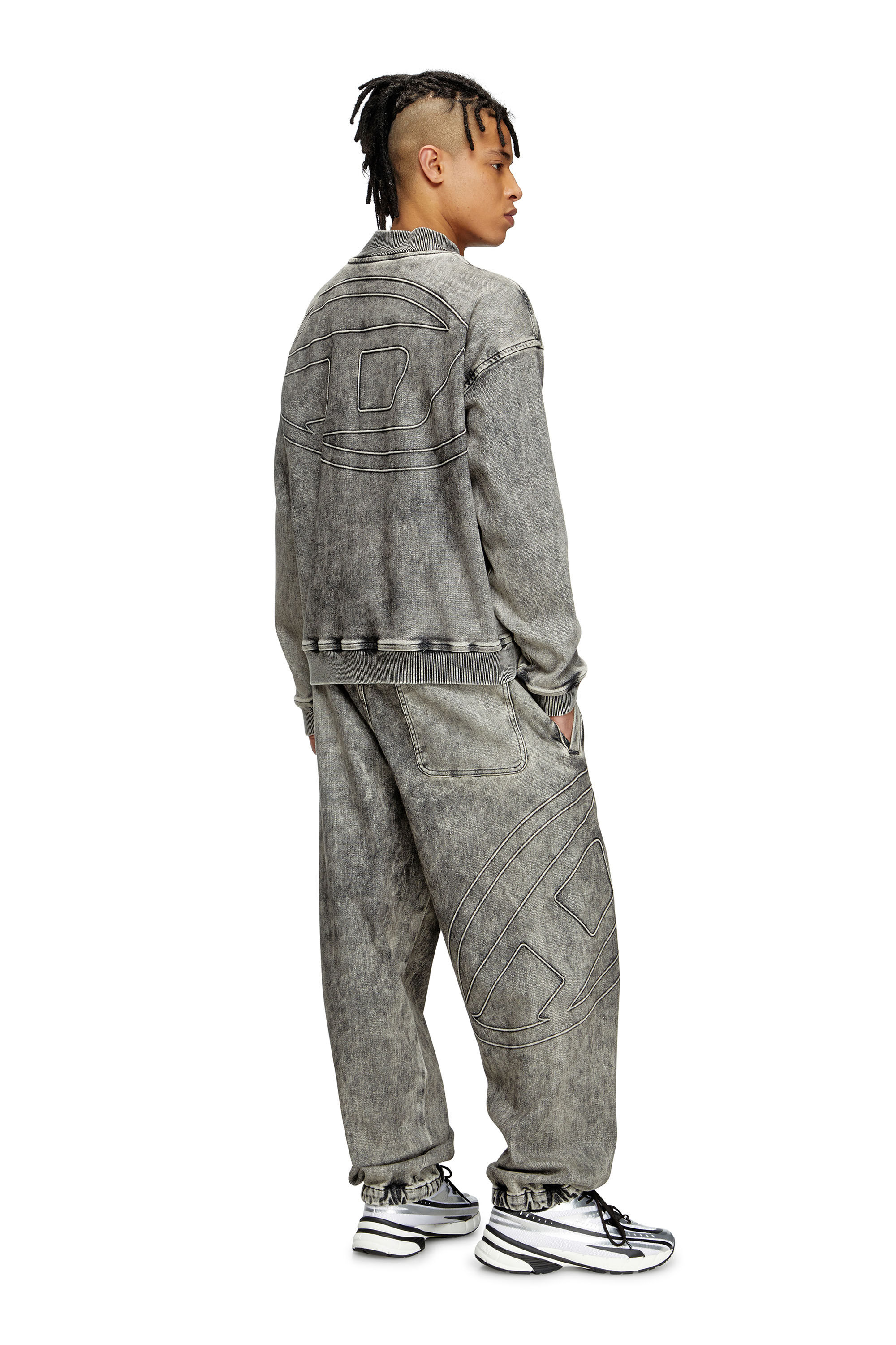 Diesel - D-CARLY-S TRACK, Jersey Track Denim con cremallera y Oval D Unisex in Gris - 1