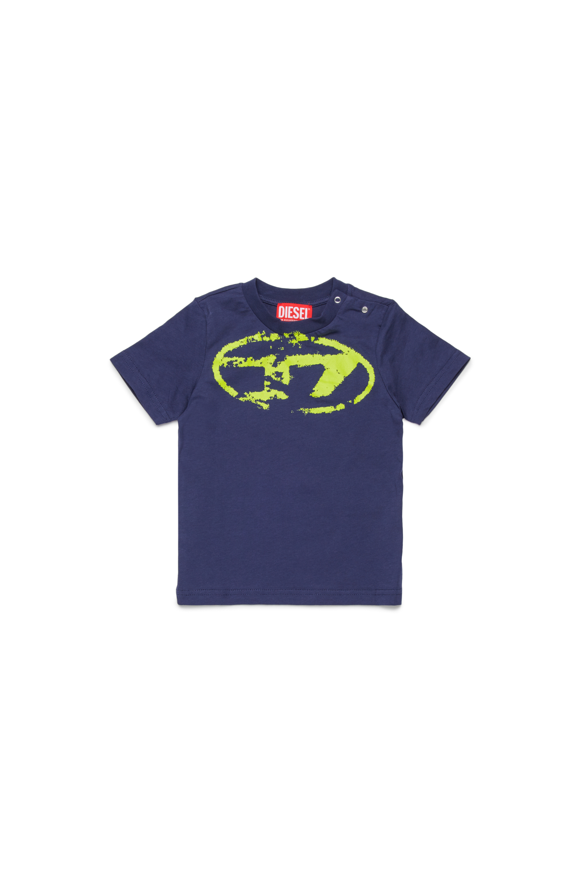 Diesel - TBOXTN14B, Camiseta con logotipo Oval D desgastado Unisex in Azul marino - 1