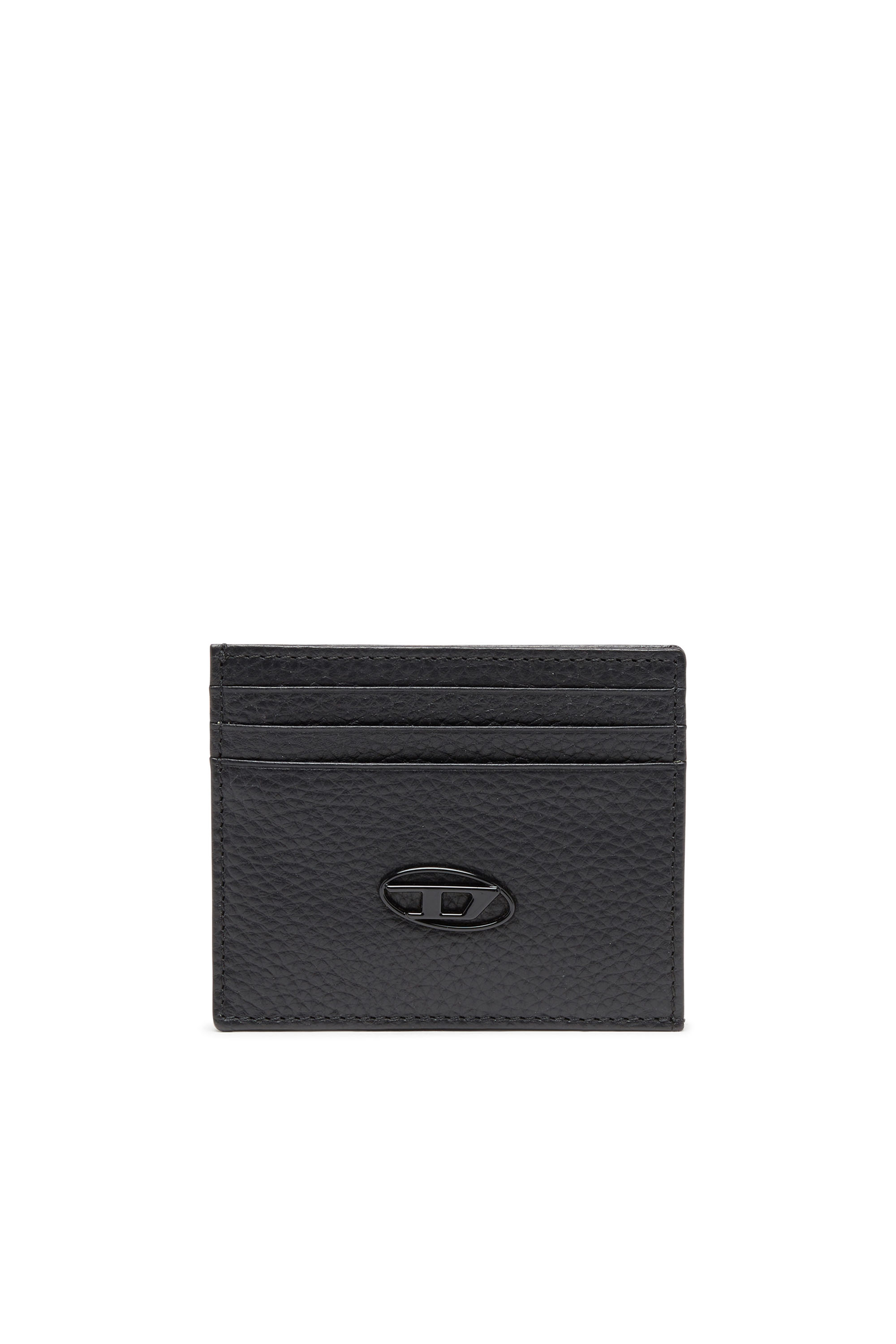 Diesel - CARD CASE, Tarjetero de piel flor Hombre in Negro - 1