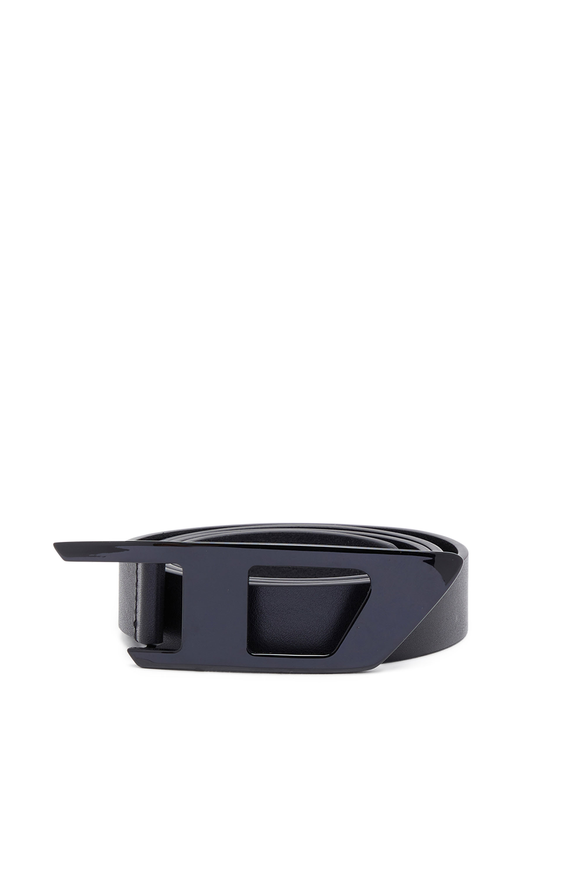 Diesel - B-DLOGO II, Cinturón 2.5 cm de cuero con hebilla en D Hombre in Negro - 1