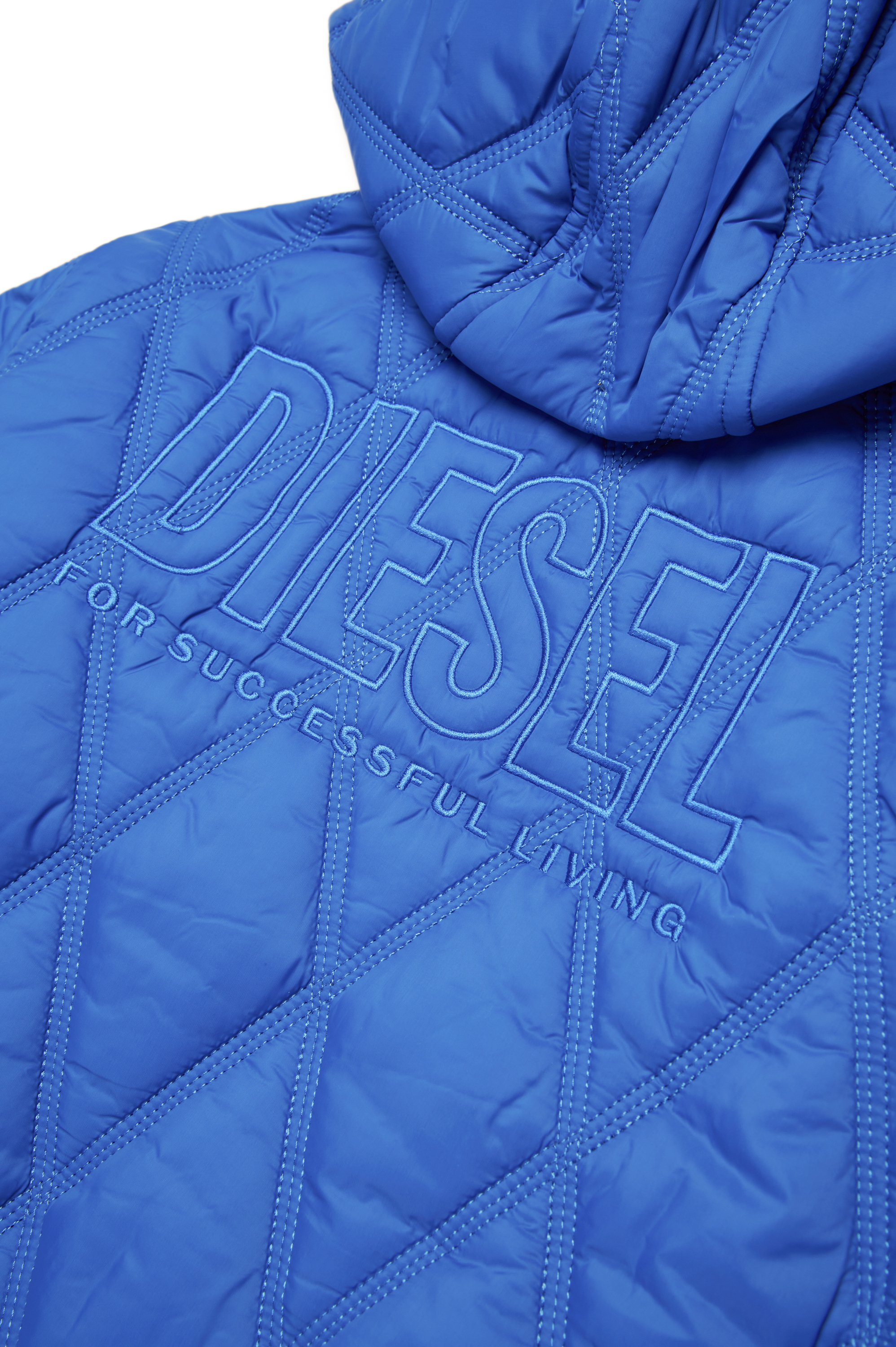 Diesel - JFOSSIRLS, Chaqueta acolchada con capucha Unisex in Azul marino - 4