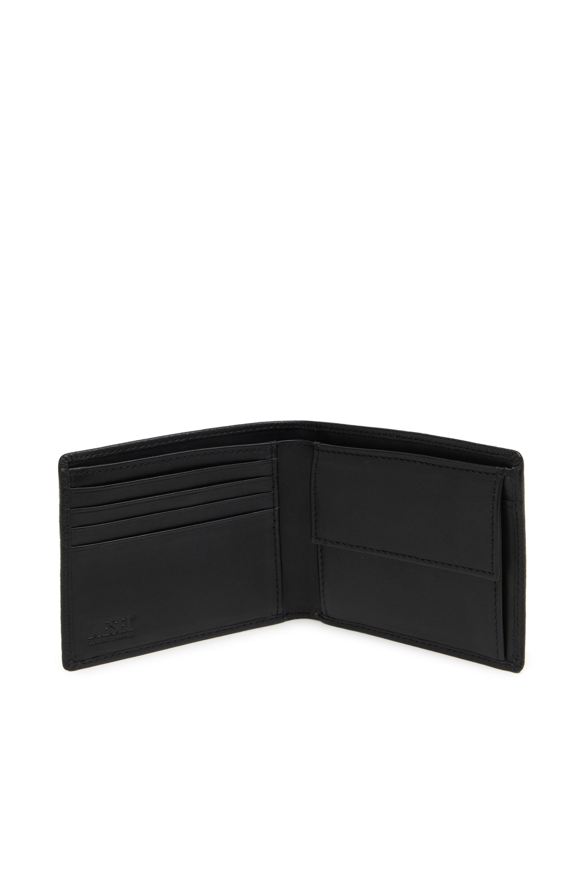 Diesel - BI FOLD COIN S, Cartera de cuero granulado que se pliega por la mitad Hombre in Negro - 3