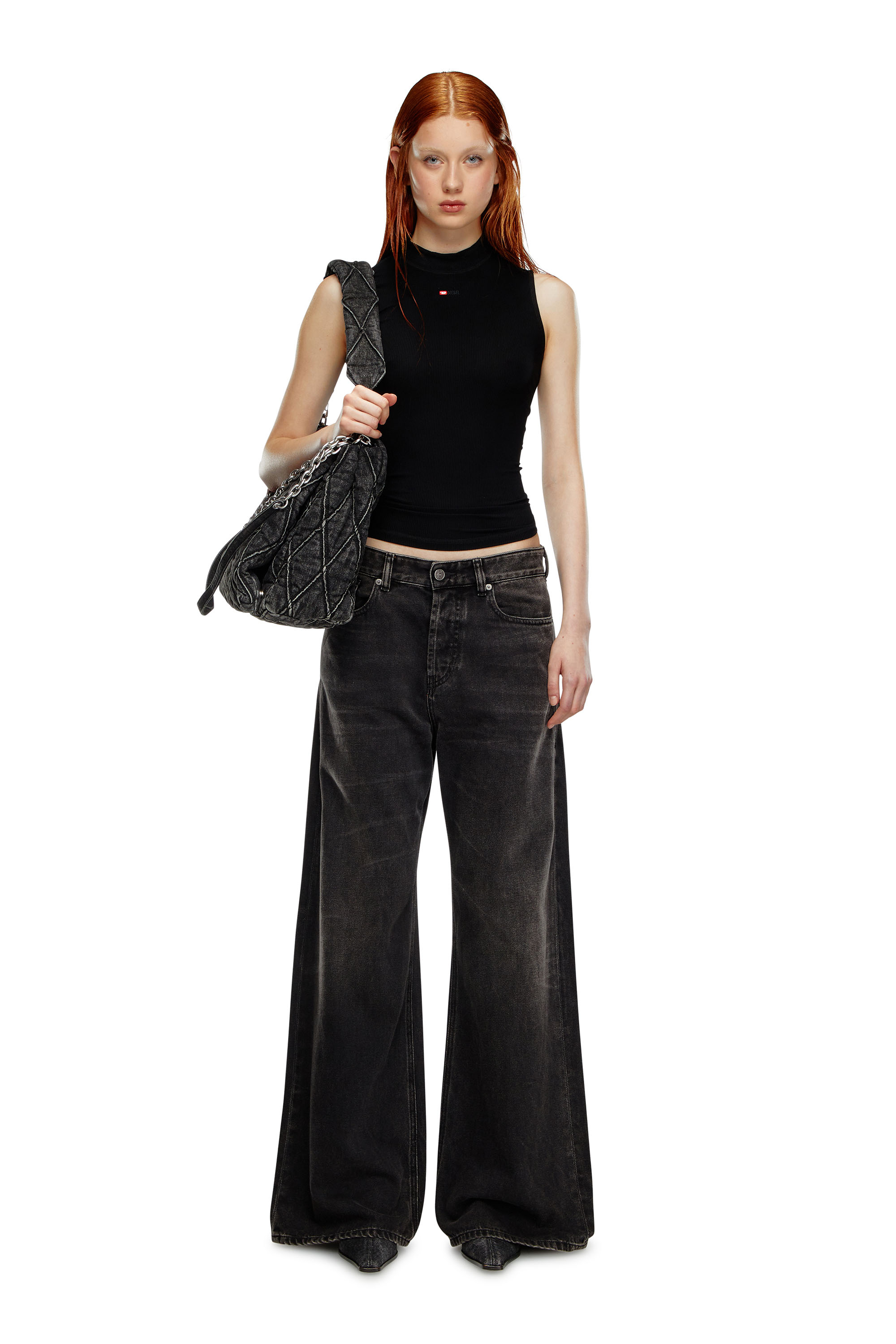 Diesel - Relaxed Jeans 1996 D-Sire 09J96 Mujer, Negro/Gris oscuro - 2