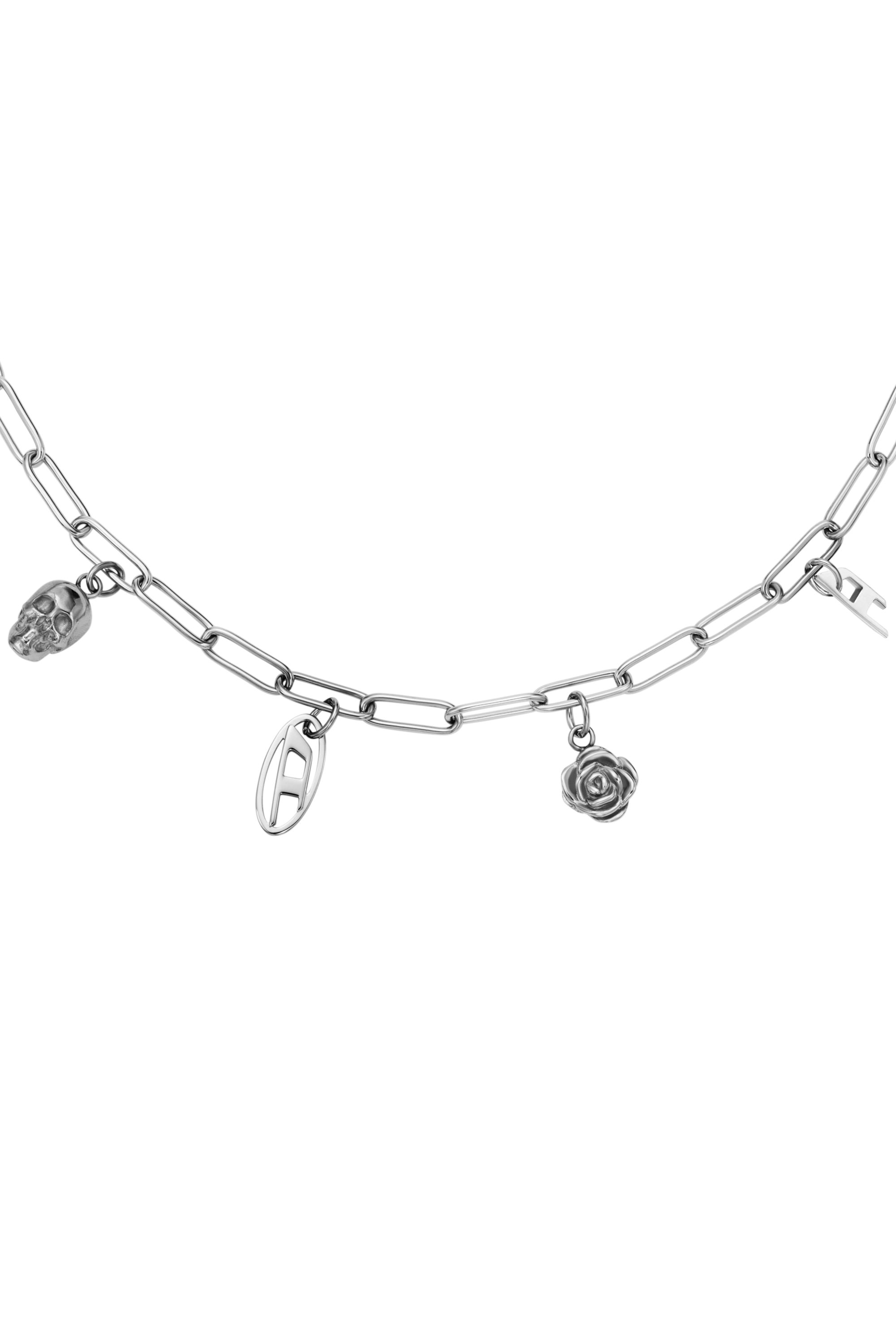 Diesel - DX1605040, Collar con dijes de acero inoxidable Unisex in Plateado - 2