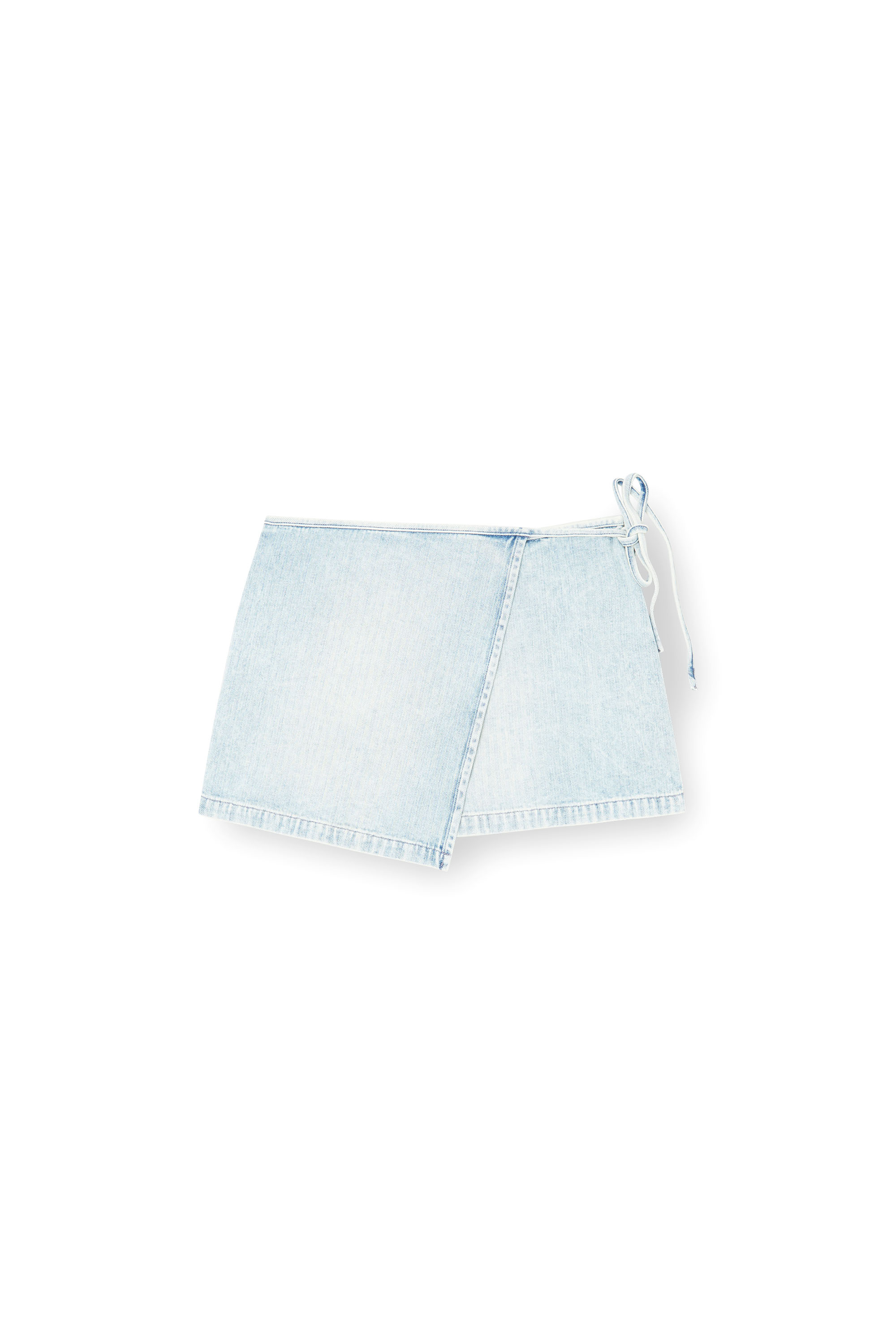 Diesel - DE-LEM-MINI, Falda corta cruzada de denim en espiga Mujer in Azul marino - 3