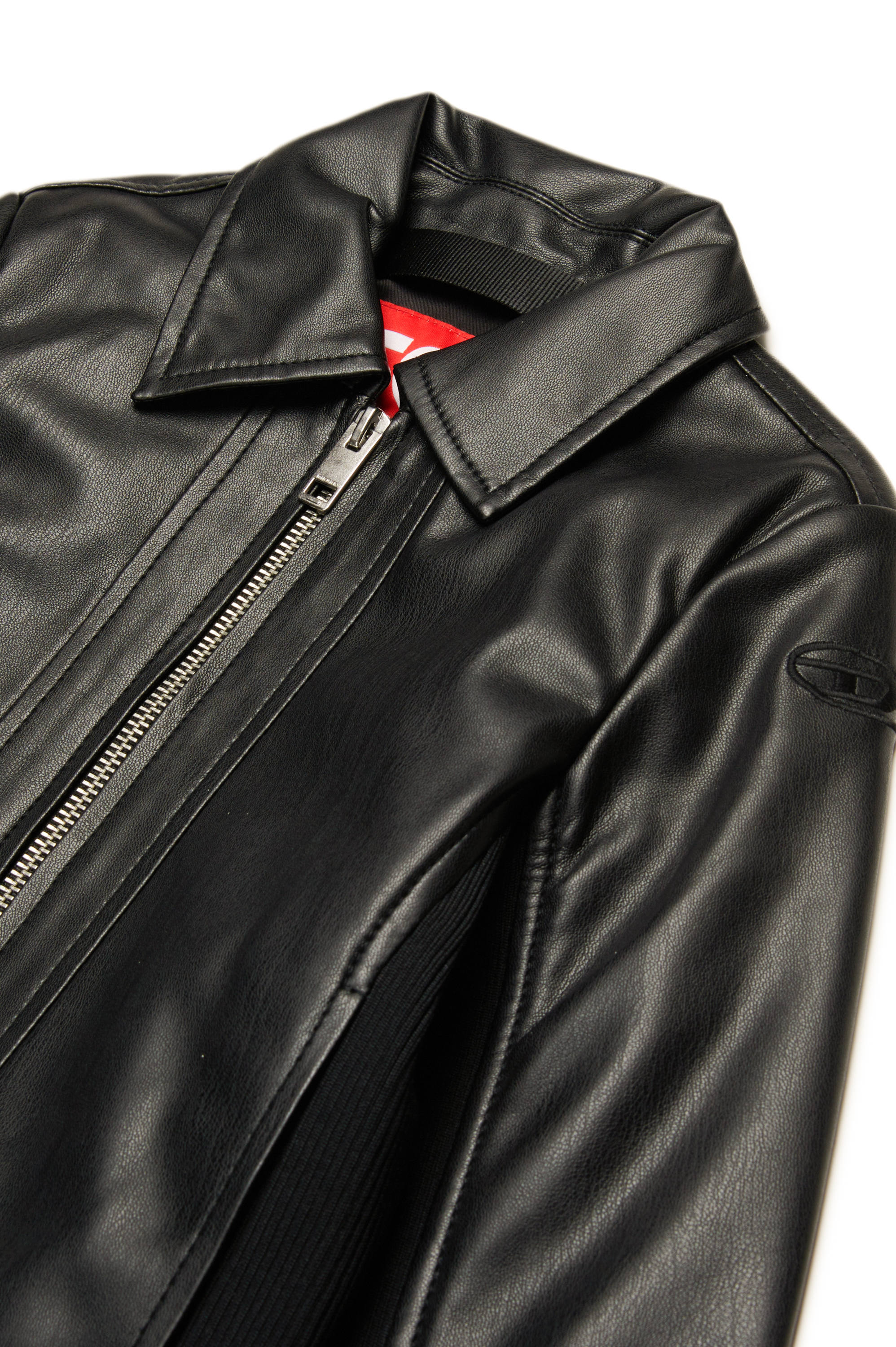 Diesel - JLSASK, Chaqueta biker con paneles elásticos Mujer in Negro - 3