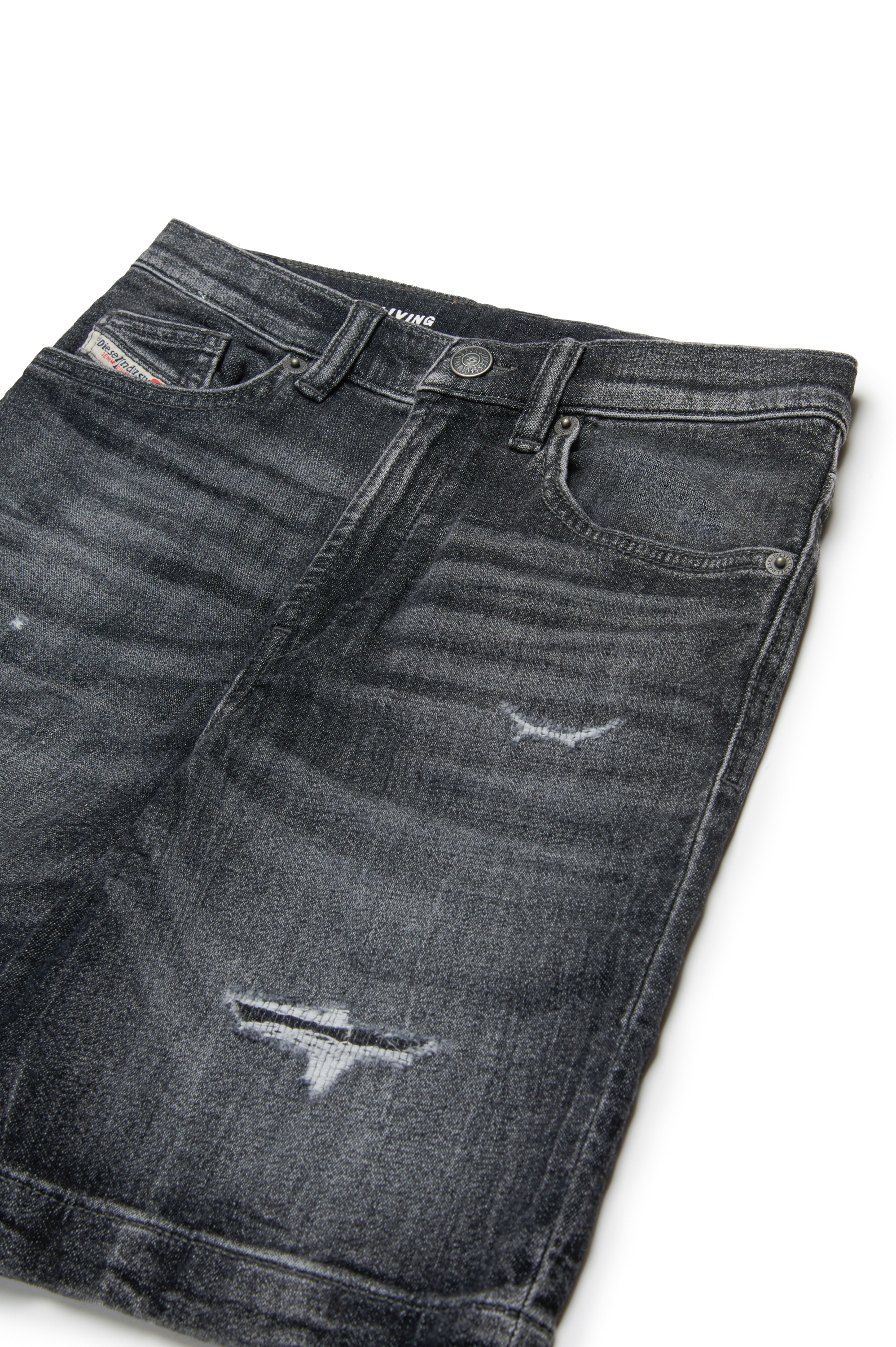Diesel - D-MACS-SH-J JJJ, Bermuda JoggJeans con roturas Hombre in Negro - 3