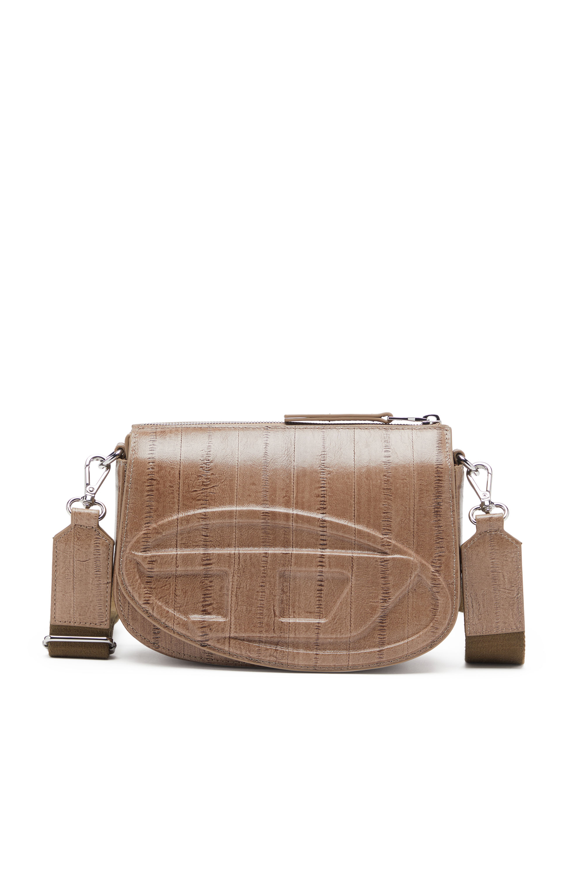 Diesel - 1DR CAMERA BAG, 1DR-Bolso tipo cámara de cuero con efecto anguila Unisex in Marrón - 1