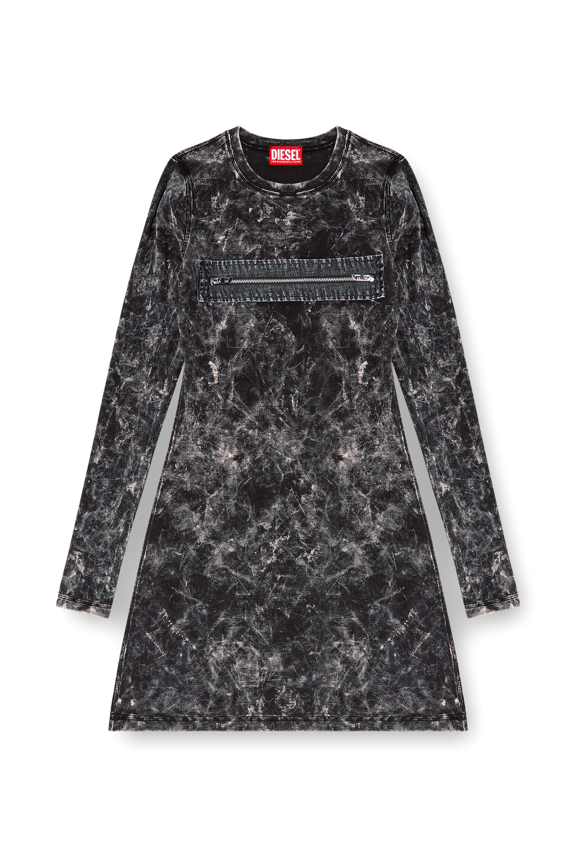 Diesel - D-ERCO, Vestido corto con recorte con cremallera Mujer in Negro - 2